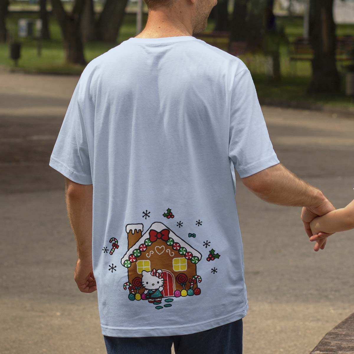 Playera Hello Kitty Hombre Mujer Azul Cielo Gingerbread - Fan Army