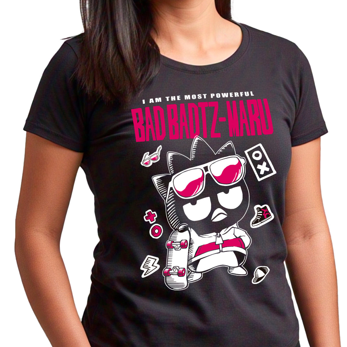 Playera Hombre Mujer Negro Bad Badtz-Maru Powerful - Fan Army