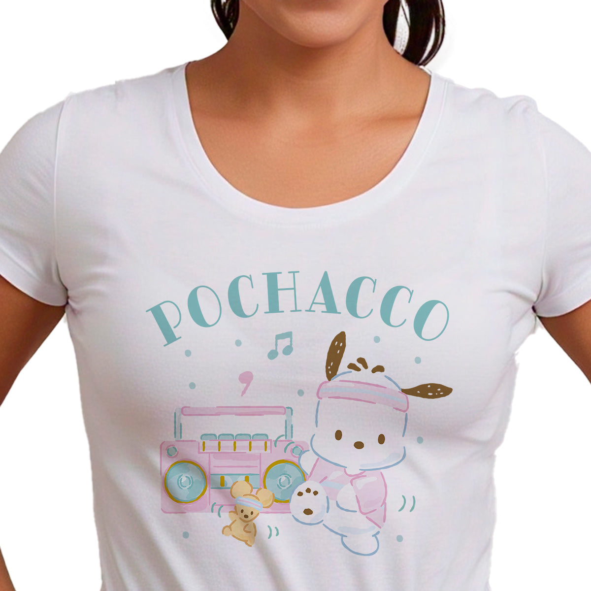 Playera Hombre Mujer Blanco Pochacco Jam - Fan Army