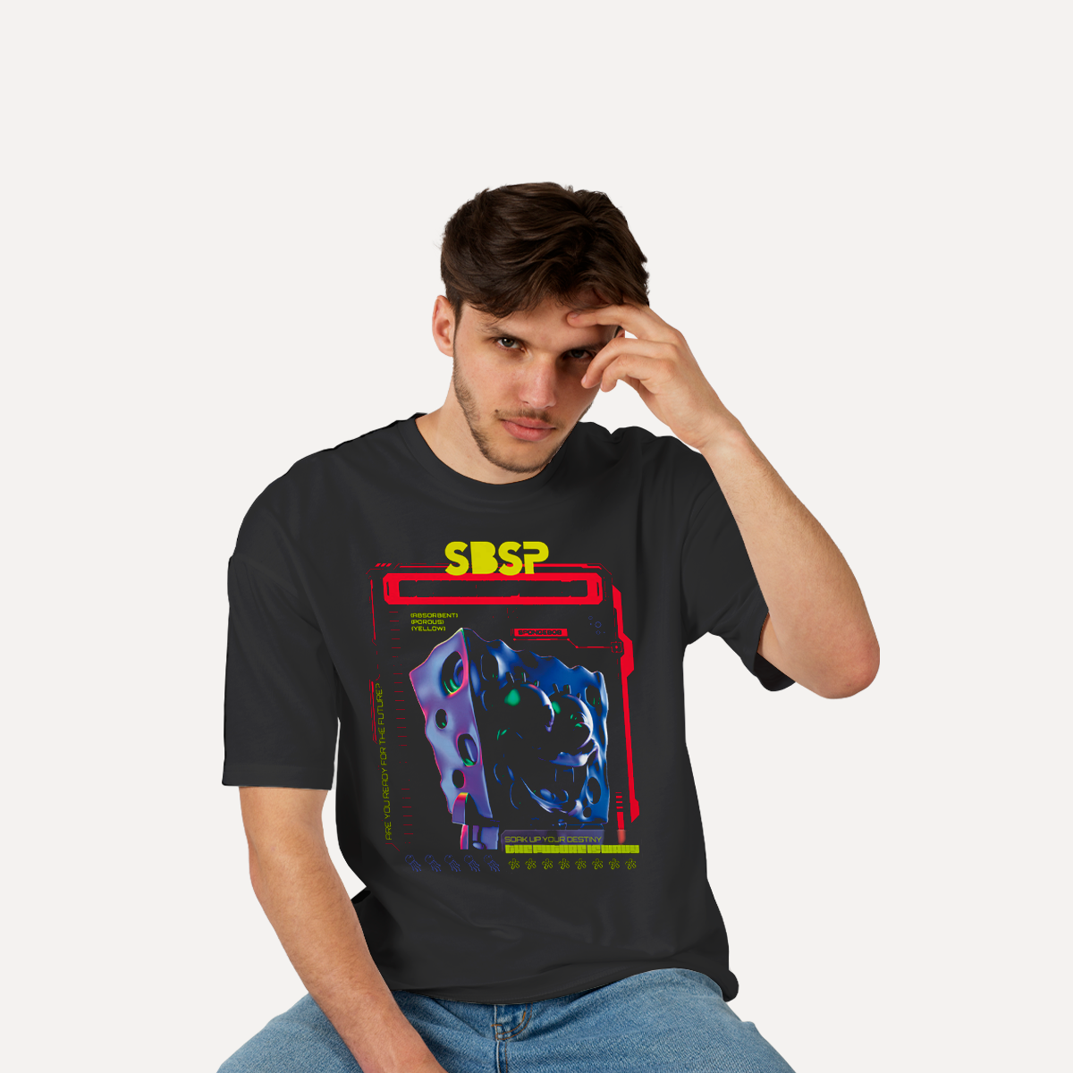 Playera Bob Esponja Hombre Mujer Negro SBSP - Fan Army