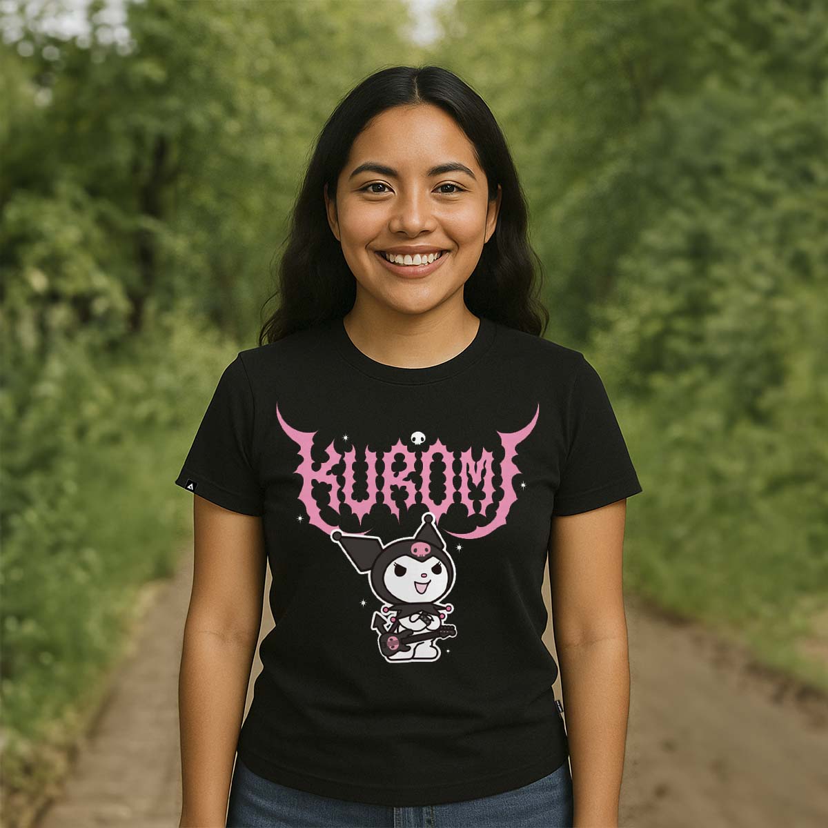 Playera Hombre Mujer Negro Kuromi Rock - Fan Army