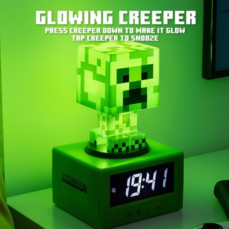 Reloj Despertador de Minecraft Creeper Lámpara Original - Fan Army