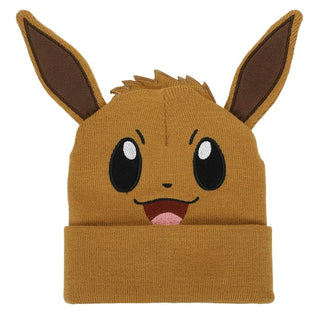Bioworld Gorro Beanie Pokémon Eevee con Orejas 3D - Hilo Acrílico, Producto Oficial Licenciado, Ideal para Fans y Coleccionistas