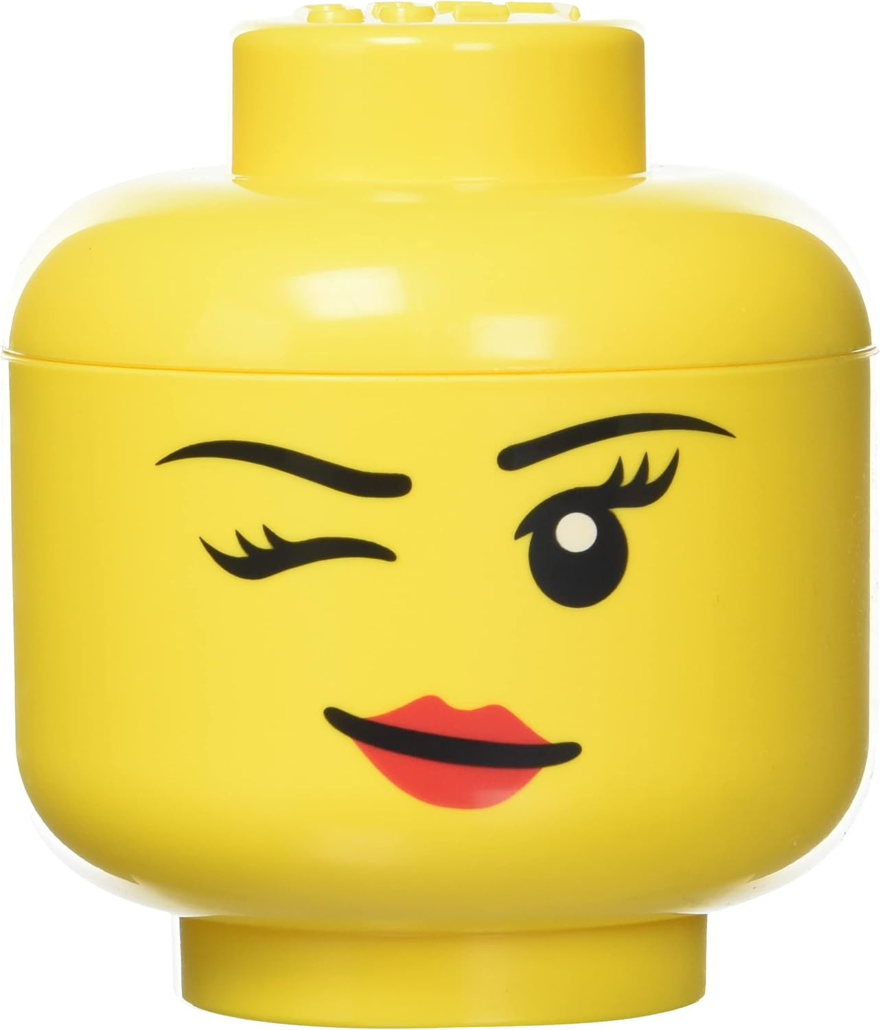LEGO Storage - Mini Cabeza para Almacenar y Apilar - Diseño Winking Guiño - Fan Army