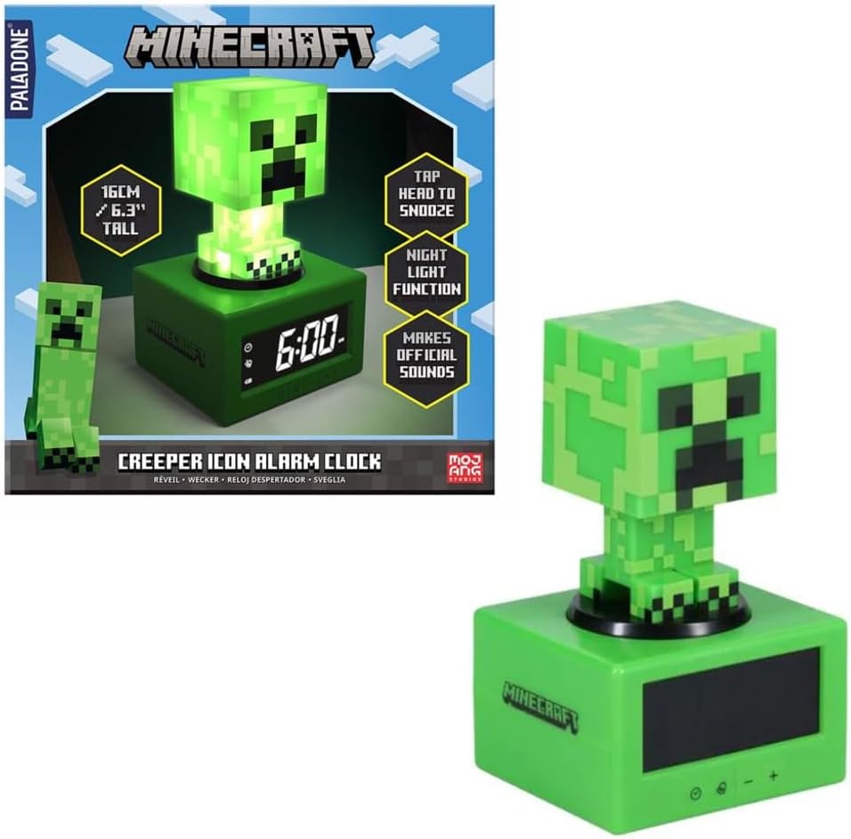 Reloj Despertador de Minecraft Creeper Lámpara Original - Fan Army