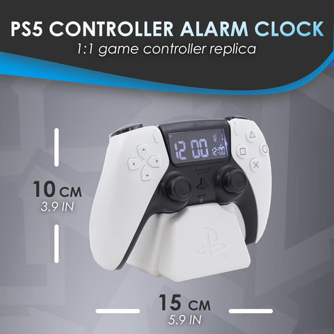 Paladone - Reloj Despertador PlayStation PS5 con Diseño de Control y Pantalla LCD - Playstation 5 PS5