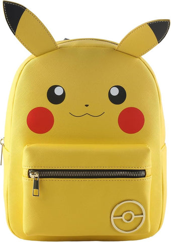 Bioworld Mochila Mini Pikachu con Orejas - Pokemon, Amarilla, PU y Poliéster, Producto Oficial Pokémon