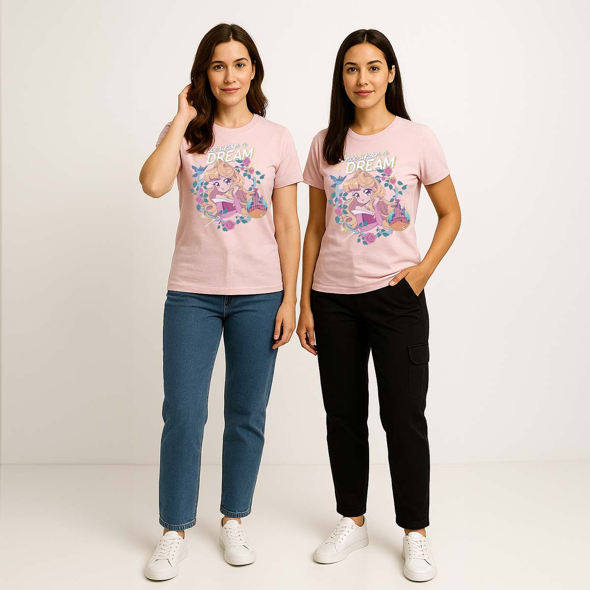 Playera Princesas Hombre Mujer Rosa Disney Original Once Upon a Dream - Fan Army