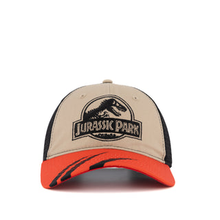 Jurassic-Park-Gorra-Trucker-Logo-Rex-Visera-naranja-Ajustable