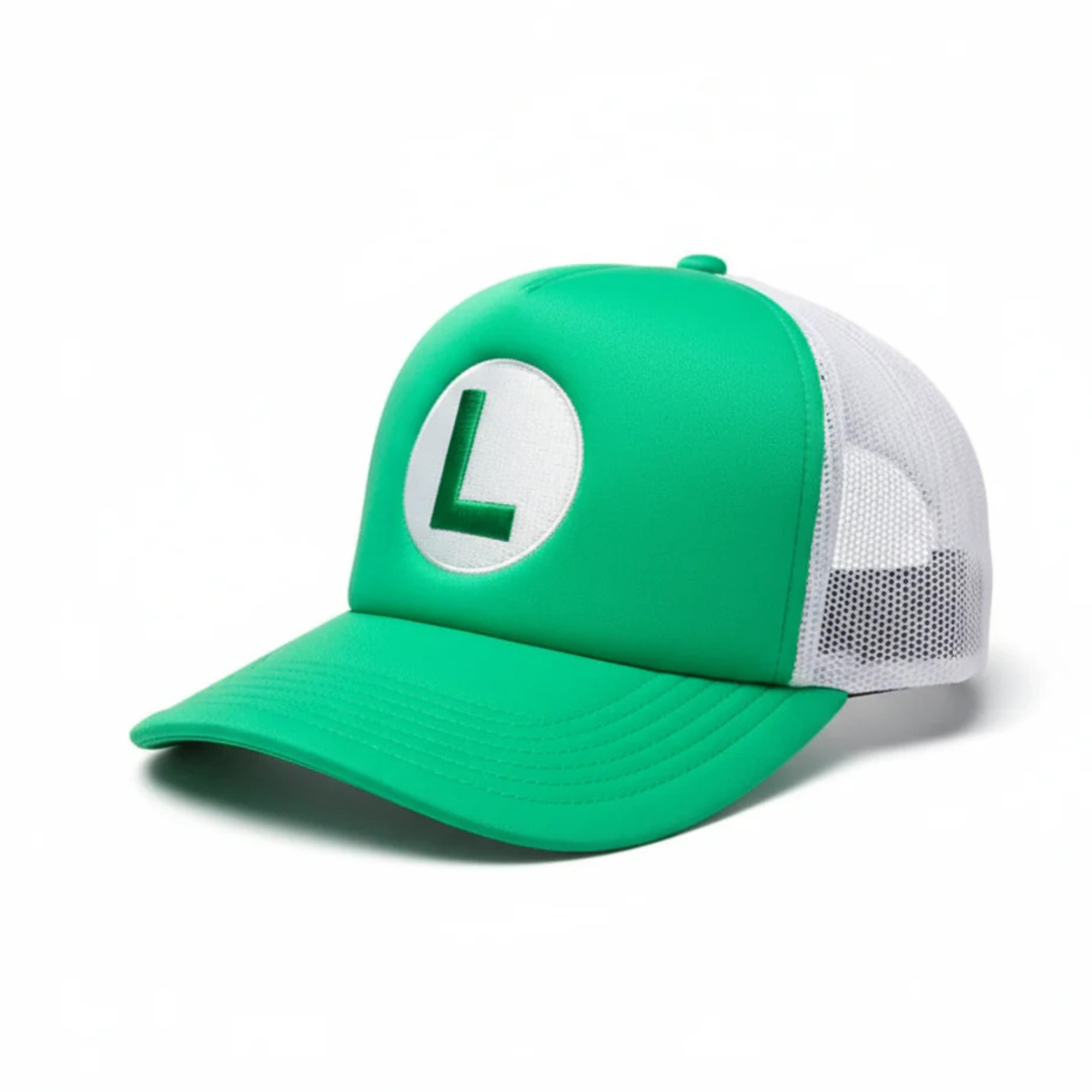 Super Mario | Gorra Luigi "L" Ajustable con Visera Curva, Verde y Gris, Producto Oficial de Nintendo - Bioworld - Fan Army