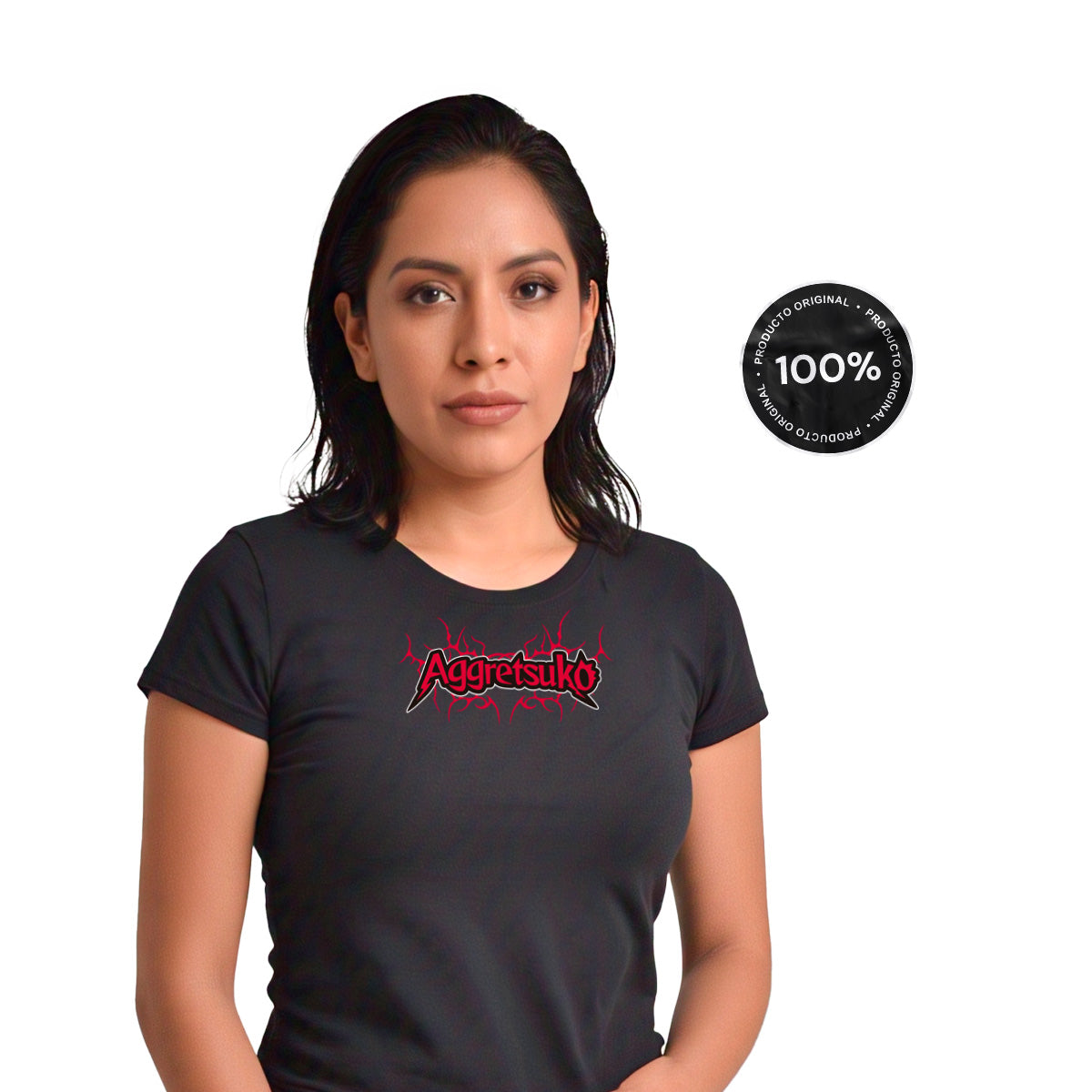 Playera Hombre Mujer Negro Aggretsuko Fire - Fan Army