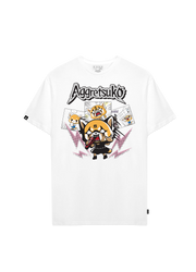 Playera Hombre Mujer Blanco Aggretsuko Comic - Fan Army