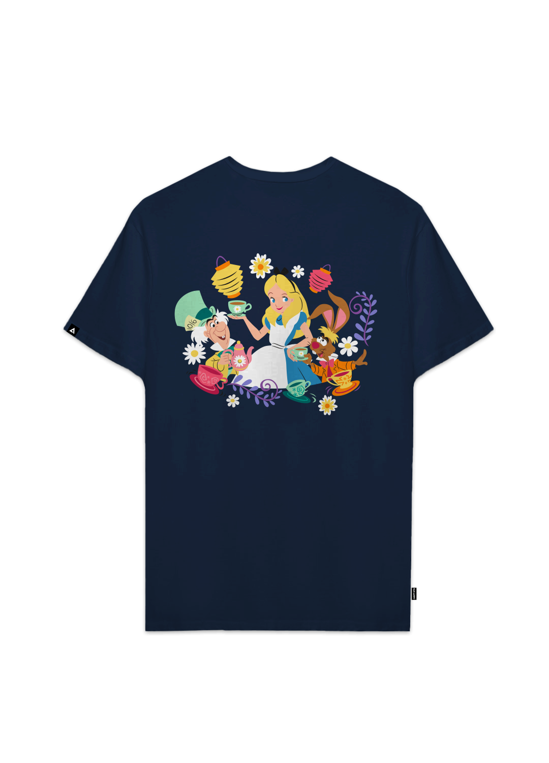 Playera Alicia en el país de las Maravillas Hombre Mujer Azul Marino Clásicos Disney Original Fiesta del té - Fan Army
