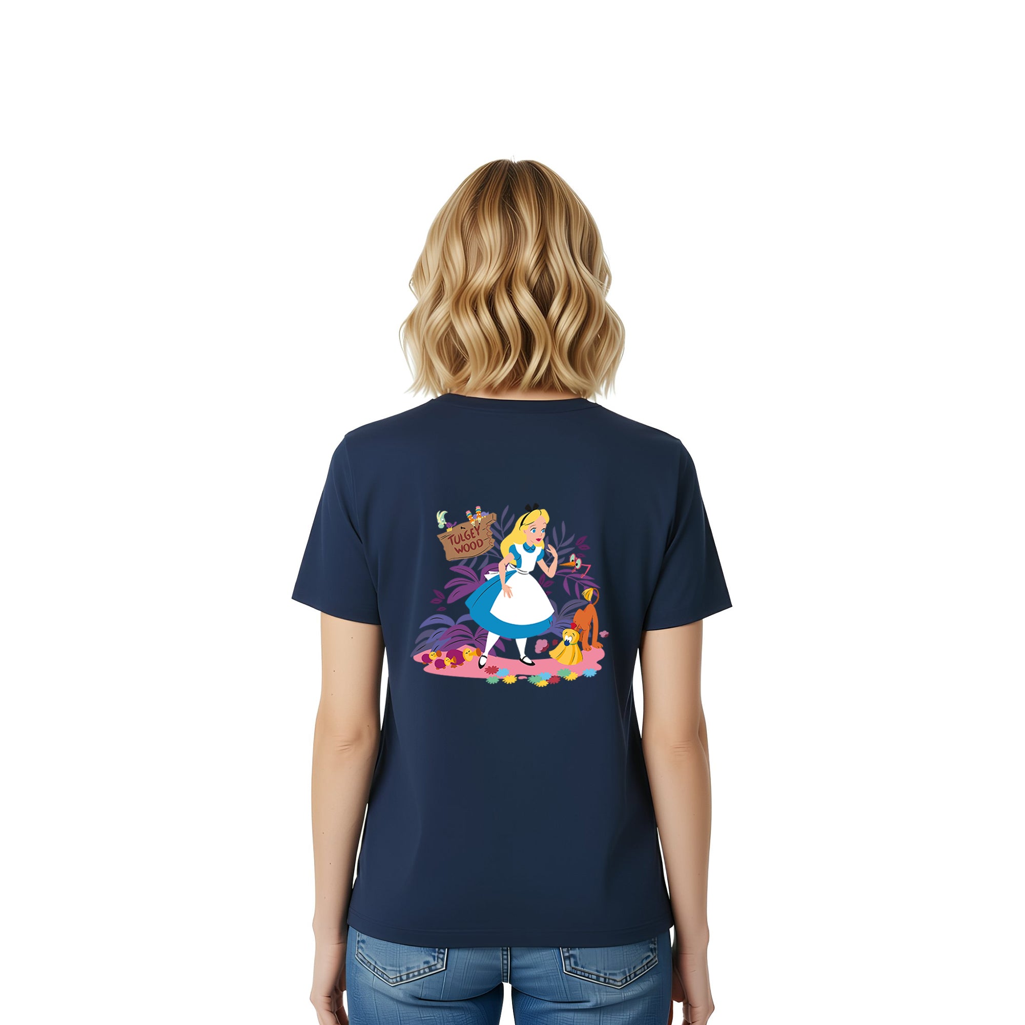 Playera Alicia en el país de las Maravillas Hombre Mujer Azul Marino Clásicos Disney Original That Way