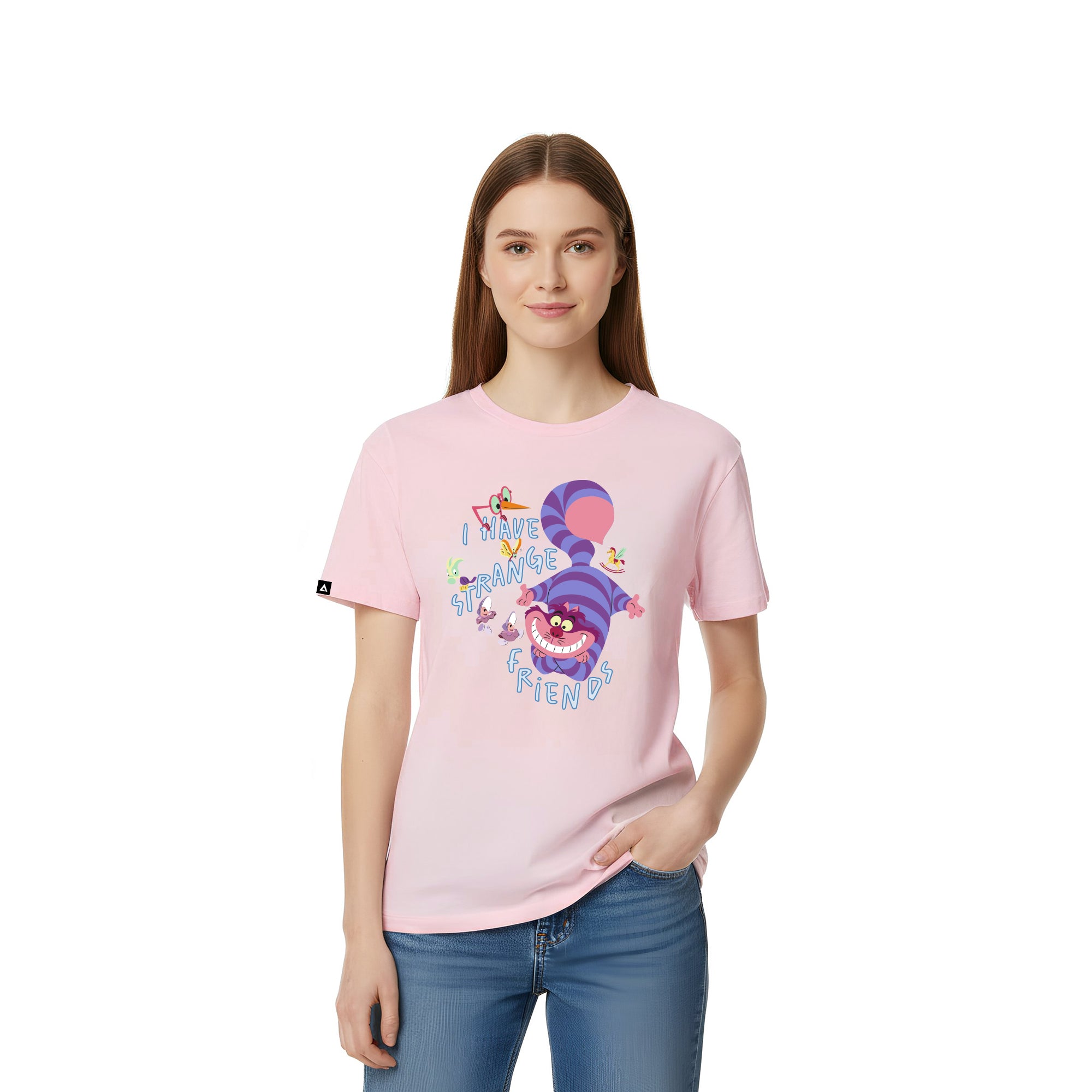Playera Alicia en el país de las Maravillas Hombre Mujer Rosa Clásicos Disney Original Cheshire