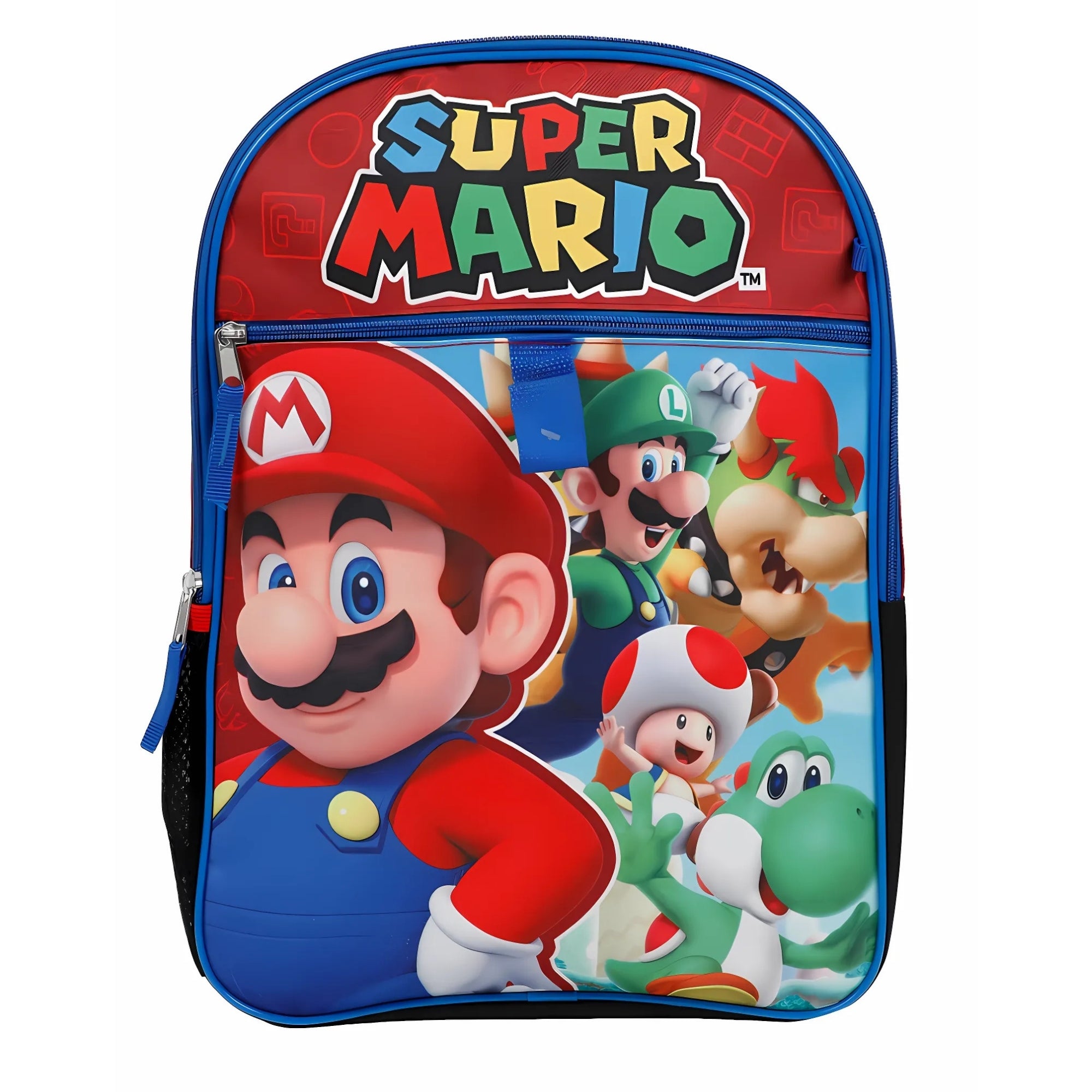 Mochila Super Mario Bros - Nintendo Escolar para niño y niña (5 piezas) - Fan Army