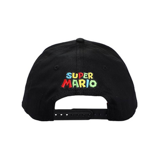 Bioworld Gorra Bordada Iconos Super Mario - Estilo Snapback Negro - Moda Gamer Oficial