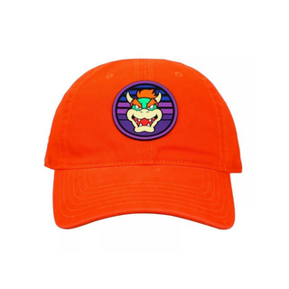 Bioworld Gorra Ajustable Super Mario Bros Bowser Emblem, Naranja, 100% Algodón, Unisex