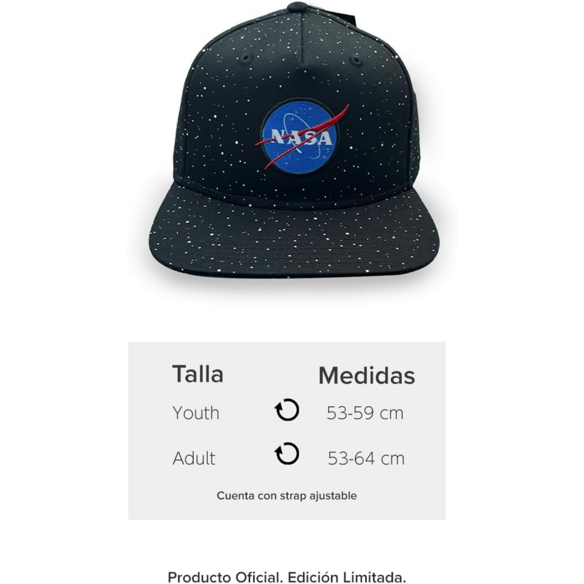 Gorra NASA Logo y estrellas con visera plana para niños - Fan Army