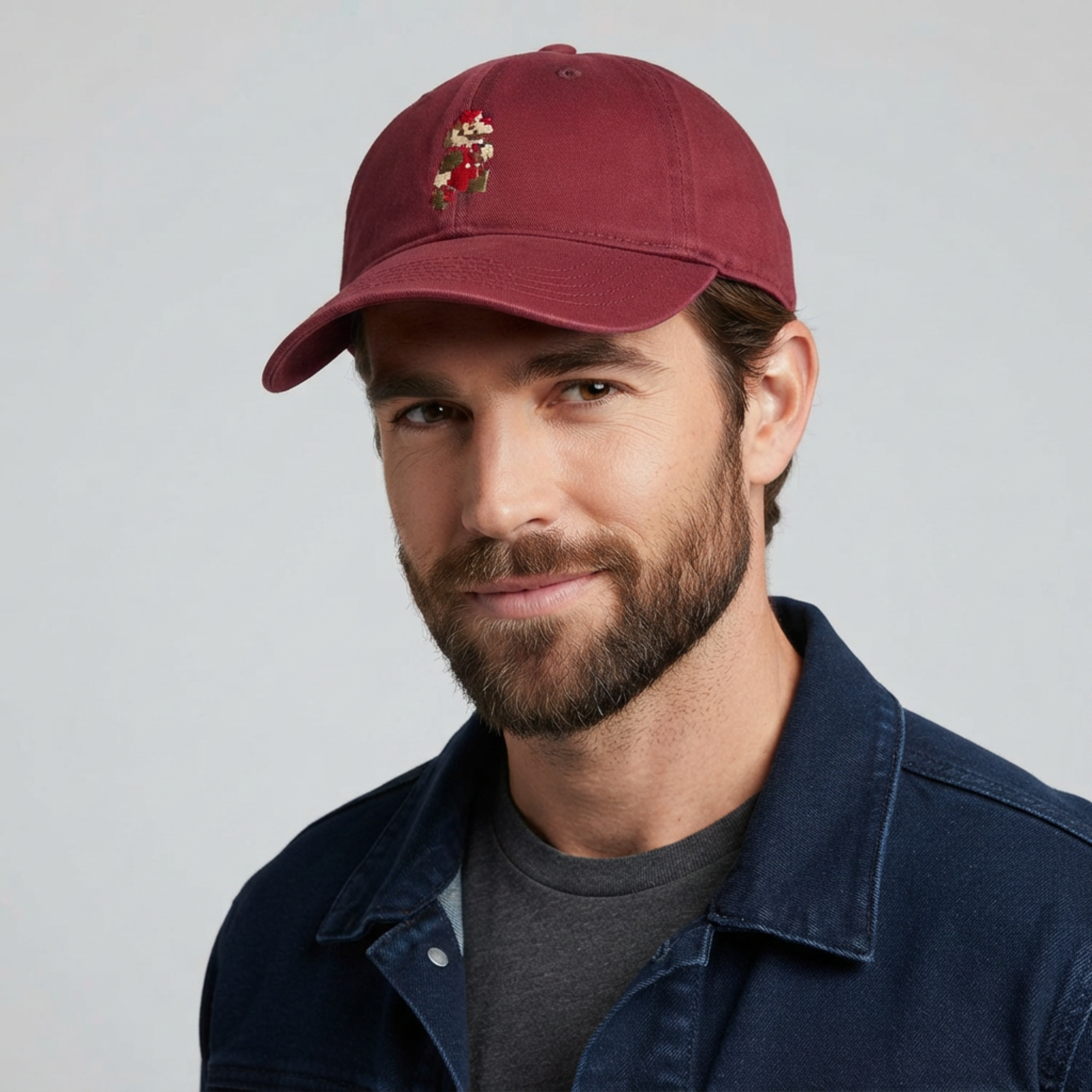 Gorra Super Mario Hombre Vino Mario Pixel Ajustable Nintendo Oficial