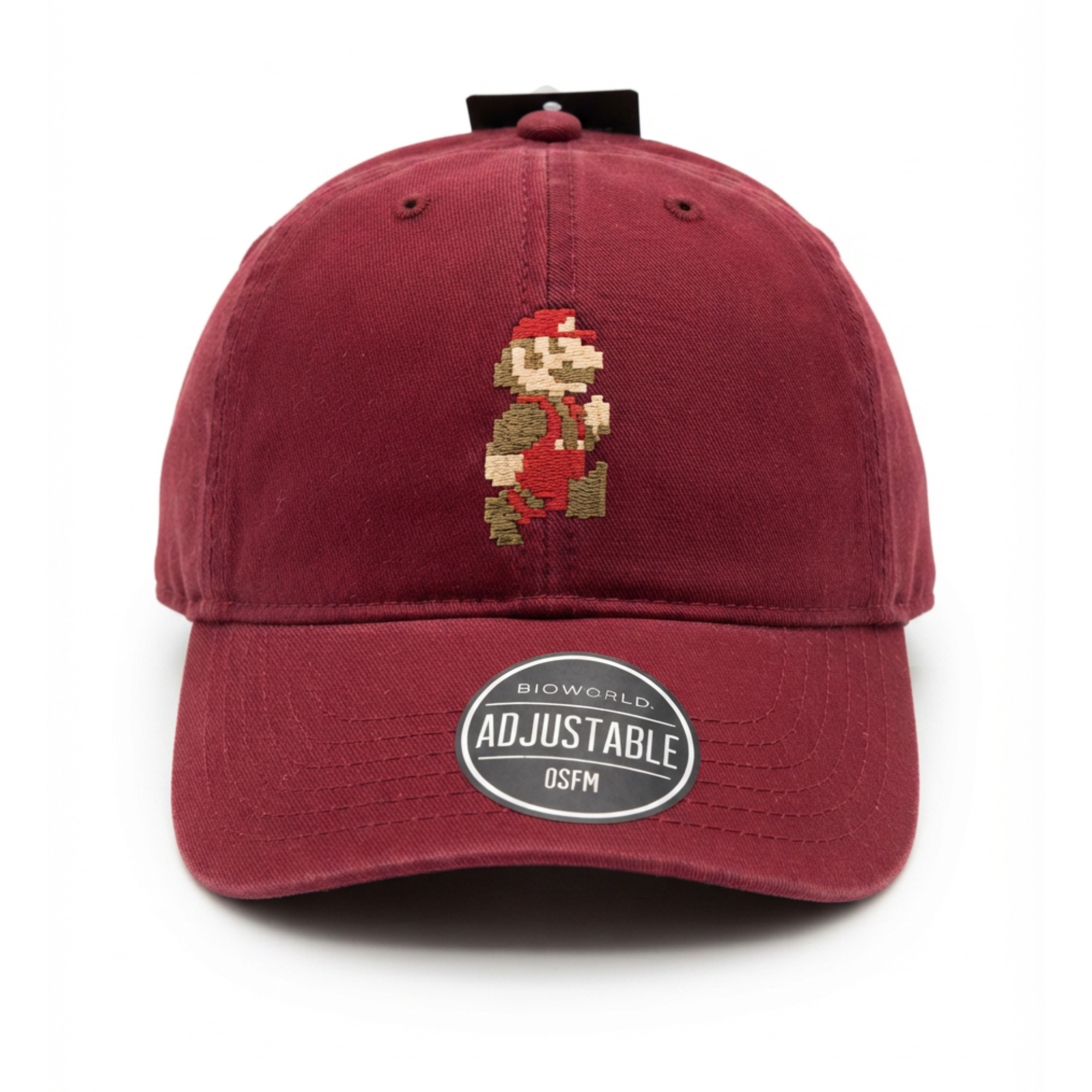 Gorra Super Mario Hombre Vino Mario Pixel Ajustable Nintendo Oficial