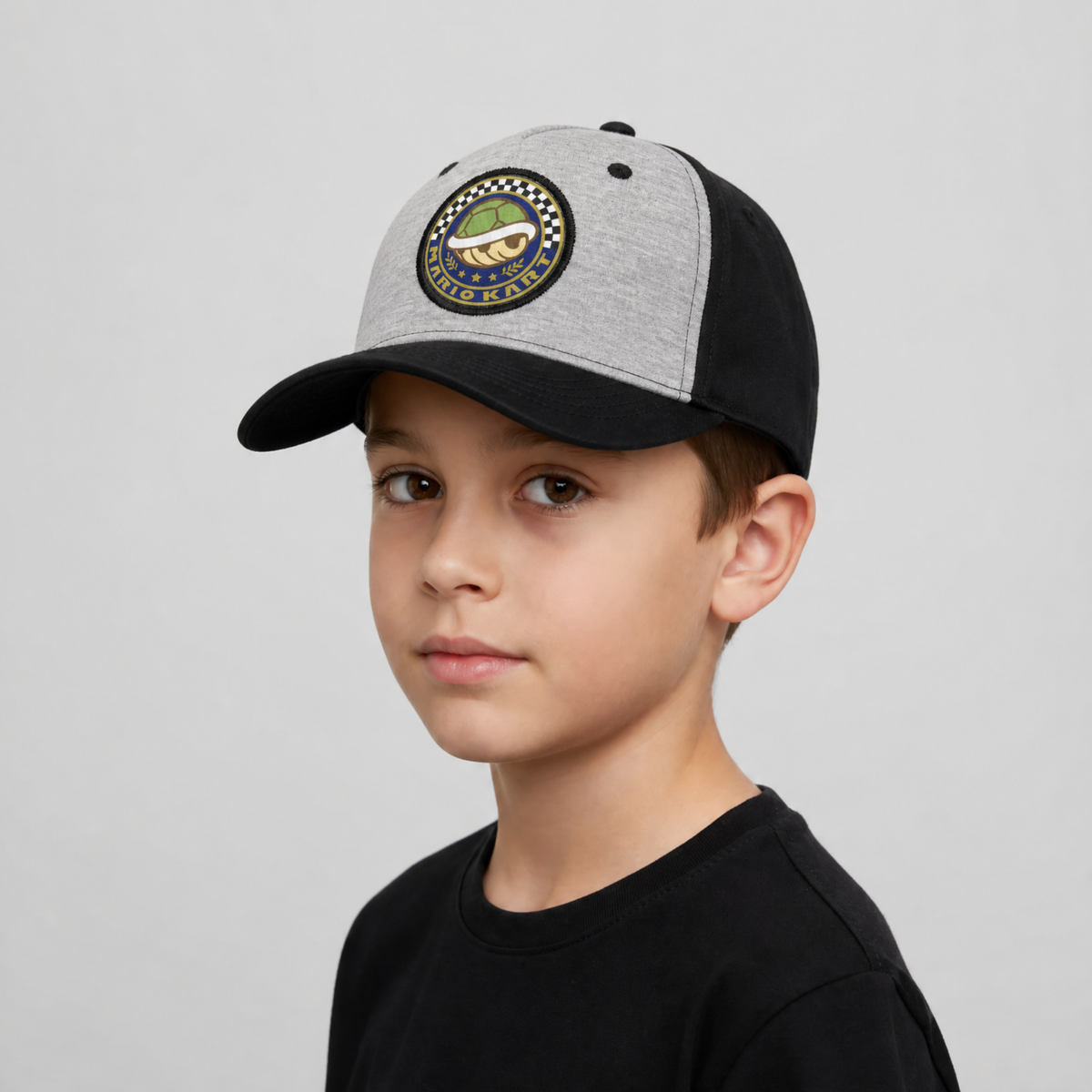 Gorra Super Mario Mario Kart Niño Gris y Negra Ajustable
