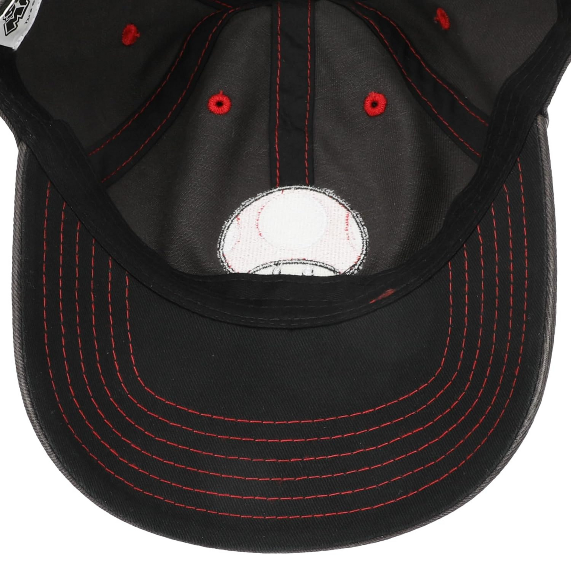 Bioworld Gorra Baseball Super Mario - Champiñon Clásico, Ajustable, Algodón Color Negro, Oficial Nintendo Original - Fan Army