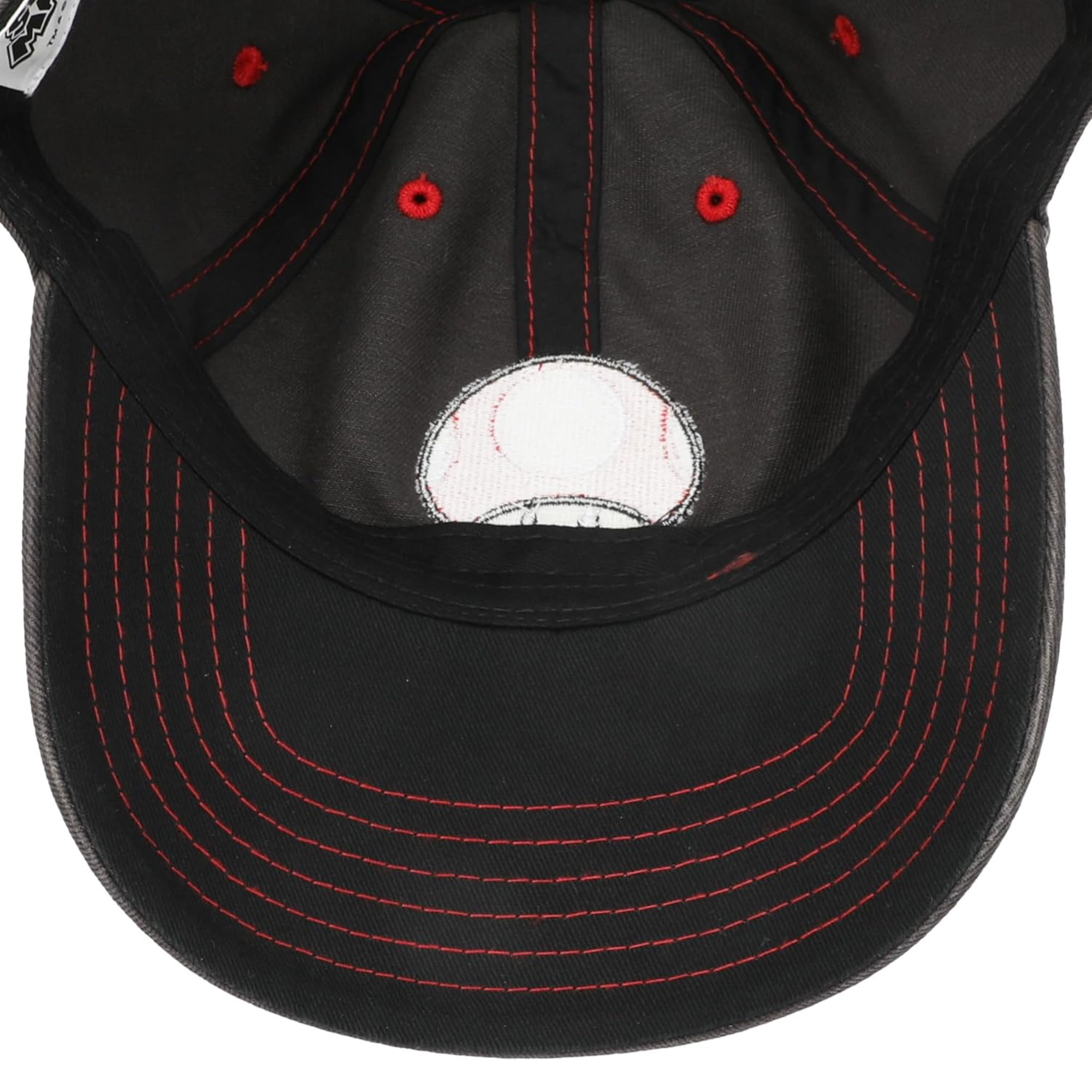 Bioworld Gorra Baseball Super Mario - Champiñon Clásico, Ajustable, Algodón Color Negro, Oficial Nintendo Original - Fan Army