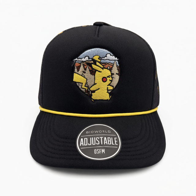 Gorra Pokémon Pikachu Adulto Negra Tipo Trucker Ajustable