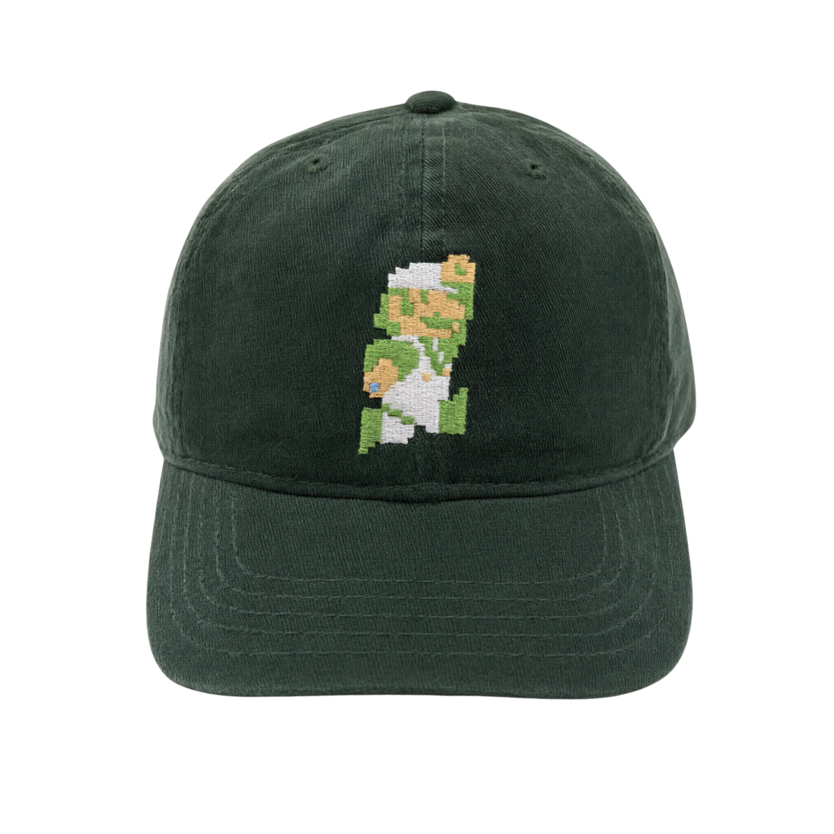Gorra Super Mario Luigi Adulto Verde Bordada Ajustable