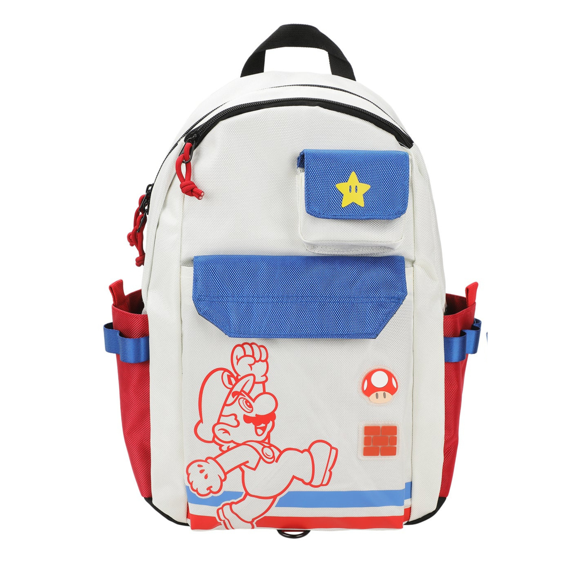 Mochila Super Mario Gamer con Compartimento Laptop | Bolsas Frontales | Ajustable - Fan Army
