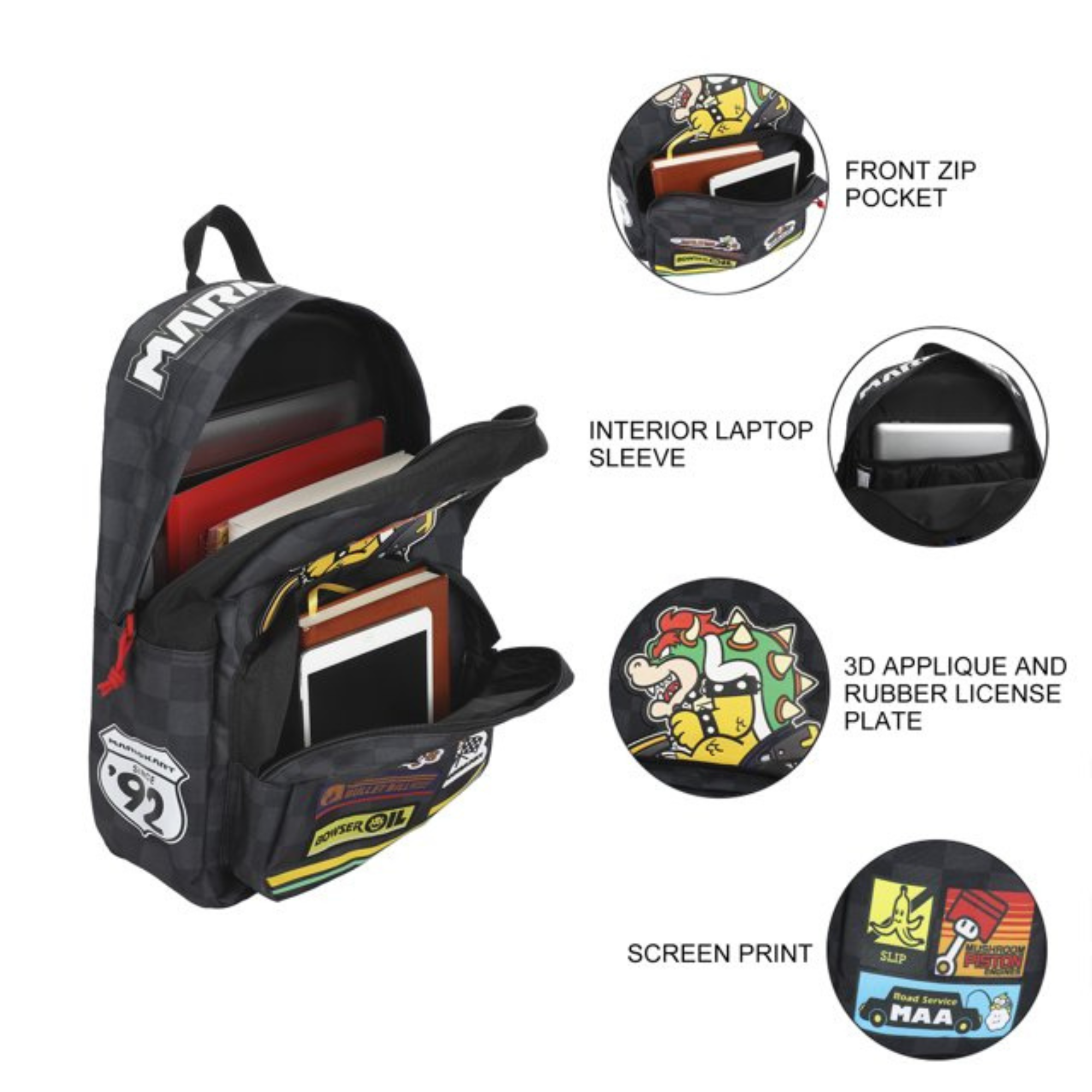 Mochila Mario Kart Bowser Gamer 43 cm | Resistente con Gran Capacidad | Nintendo Oficial - Fan Army