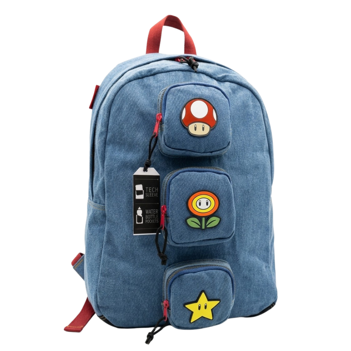 Mochila Super Mario Mezclilla Power Ups para Laptop Oficial