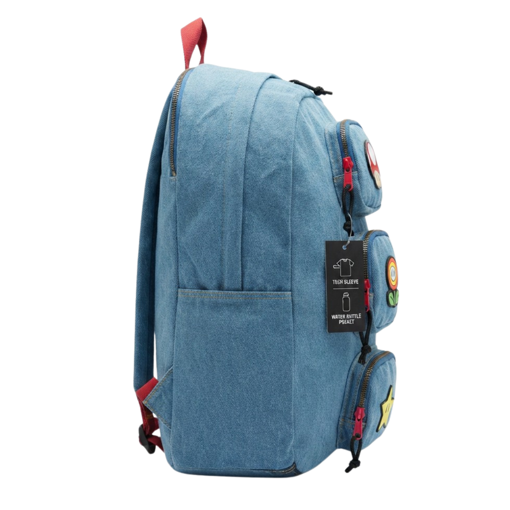 Mochila Super Mario Mezclilla Power Ups para Laptop Oficial