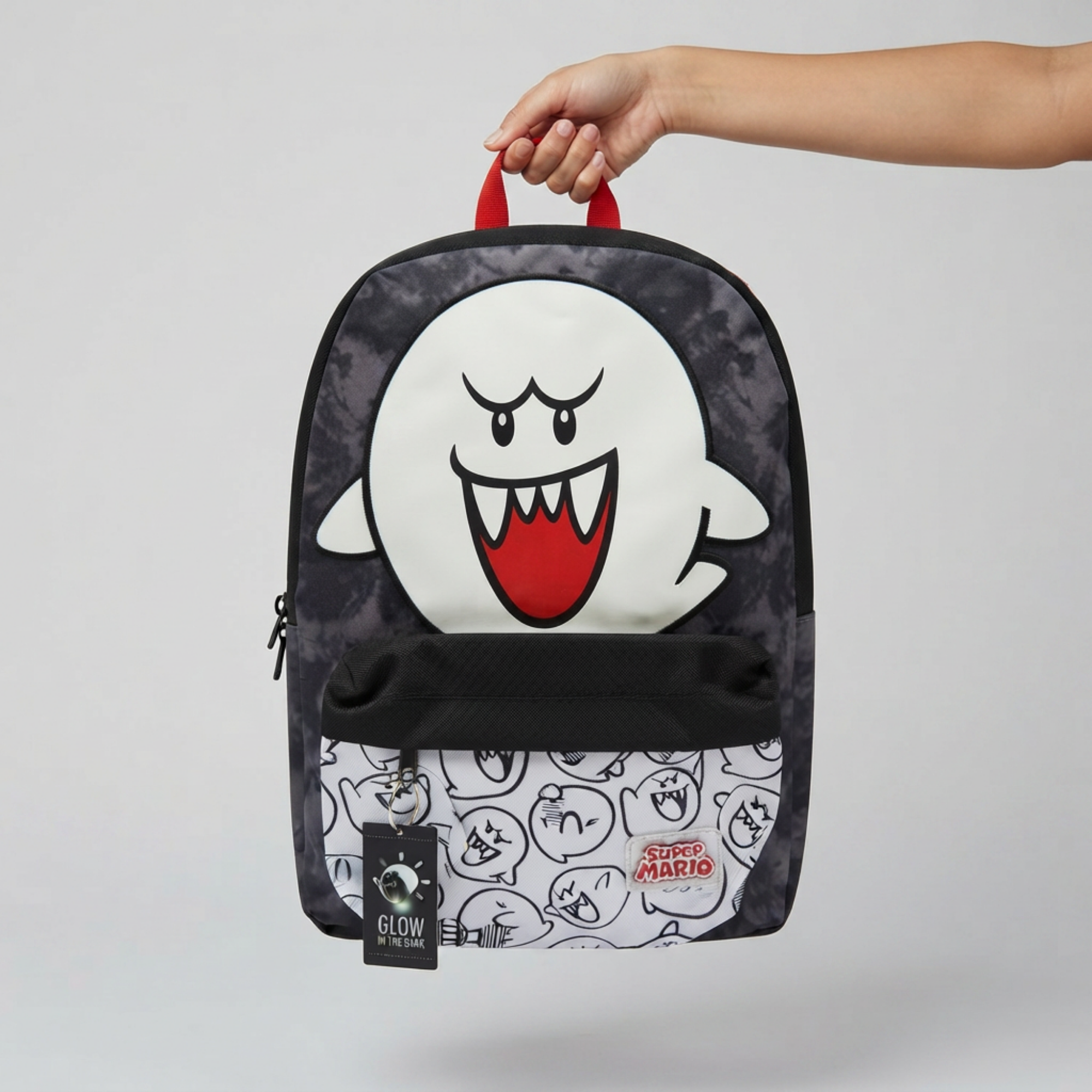 Mochila Super Mario Boo Negra con Diseño Glow in the Dark