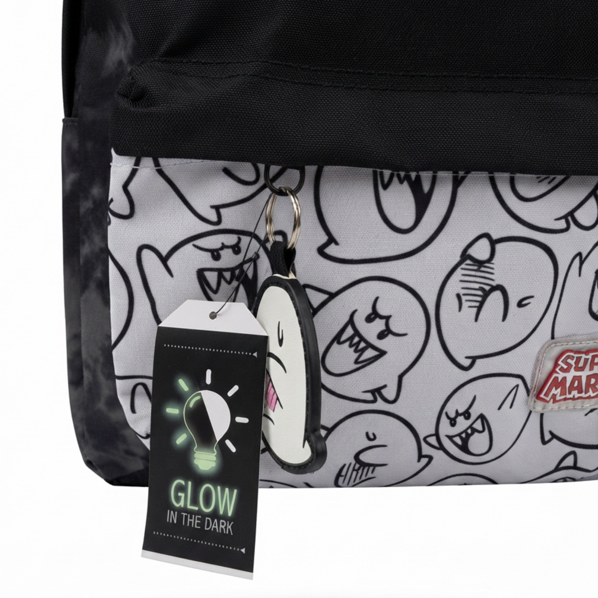 Mochila Super Mario Boo Negra con Diseño Glow in the Dark