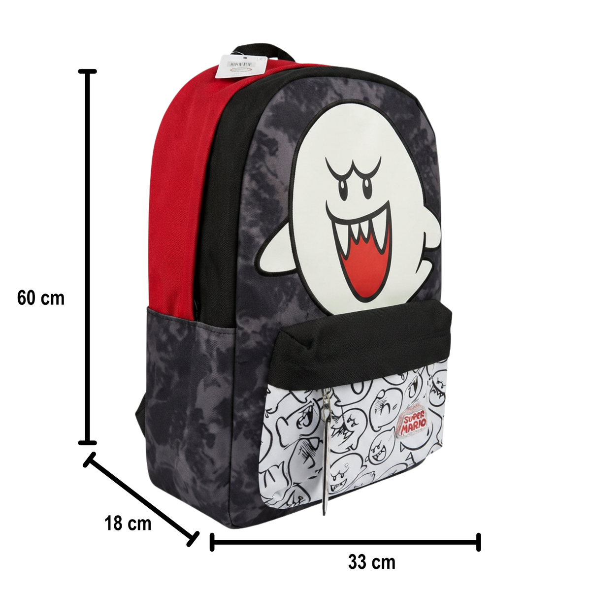 Mochila Super Mario Boo Negra con Diseño Glow in the Dark