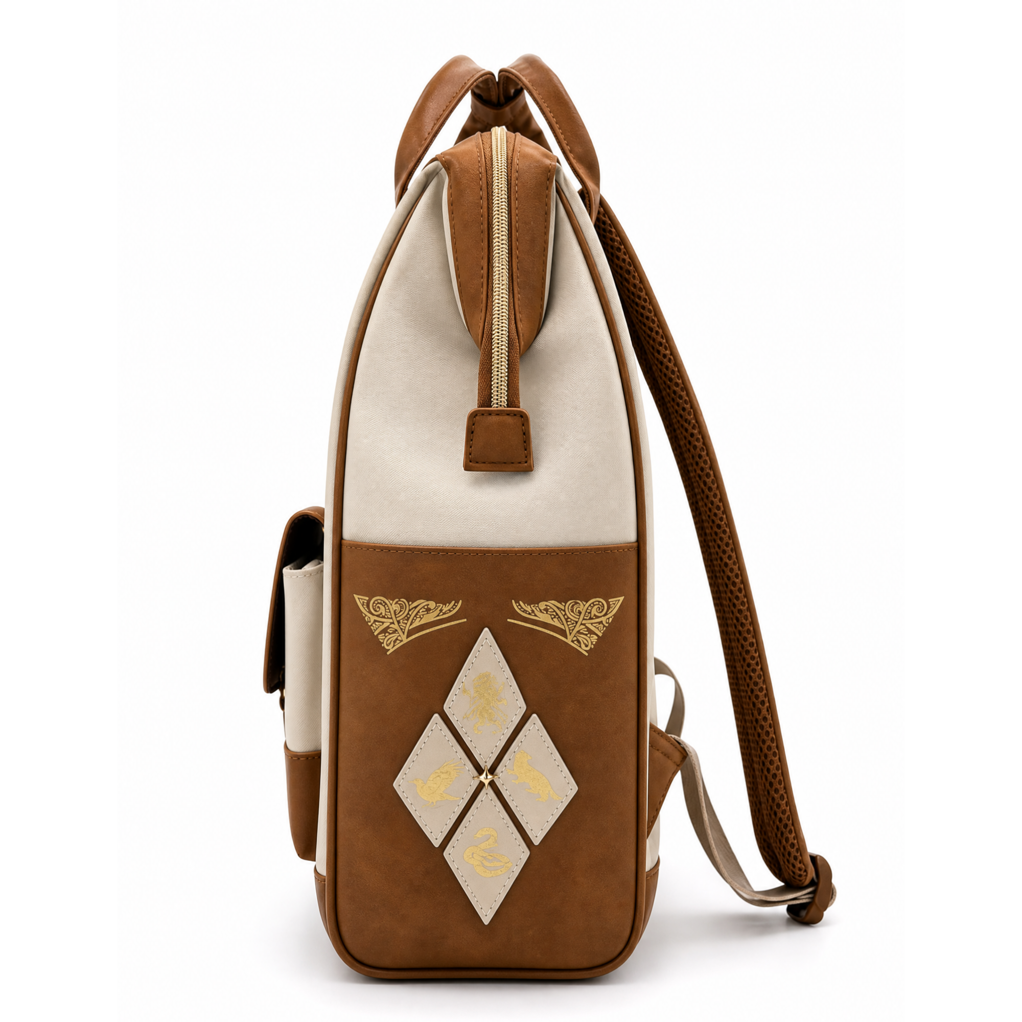 Mochila Harry Potter Hogwarts Express Beige Café Escolar