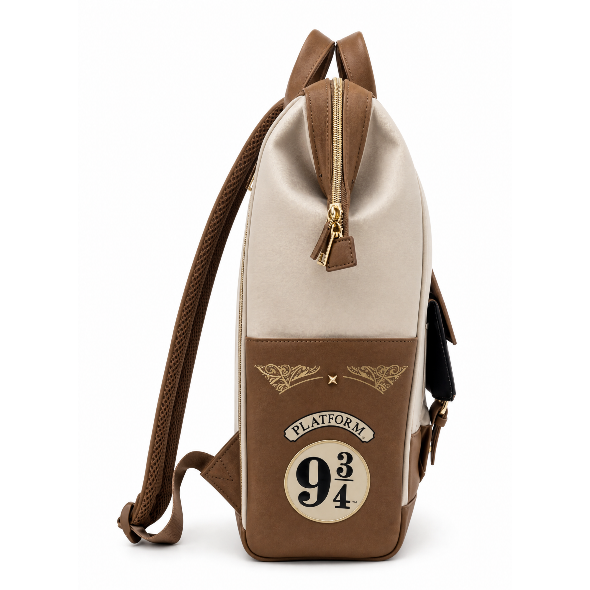Mochila Harry Potter Hogwarts Express Beige Café Escolar