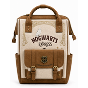 Mochila Harry Potter Hogwarts Express Beige Café Escolar