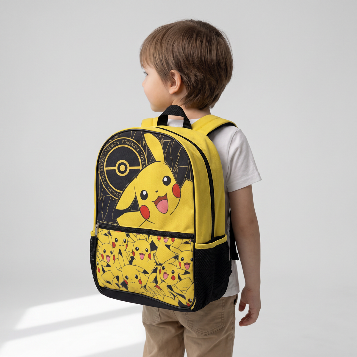 Mochila Pokémon Pikachu Amarilla Negra Escolar
