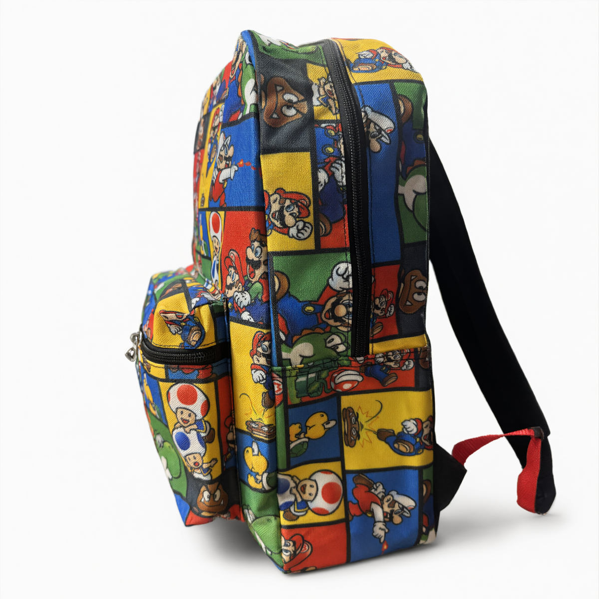 Mochila Super Mario Multicolor Escolar con Bolsillo Frontal