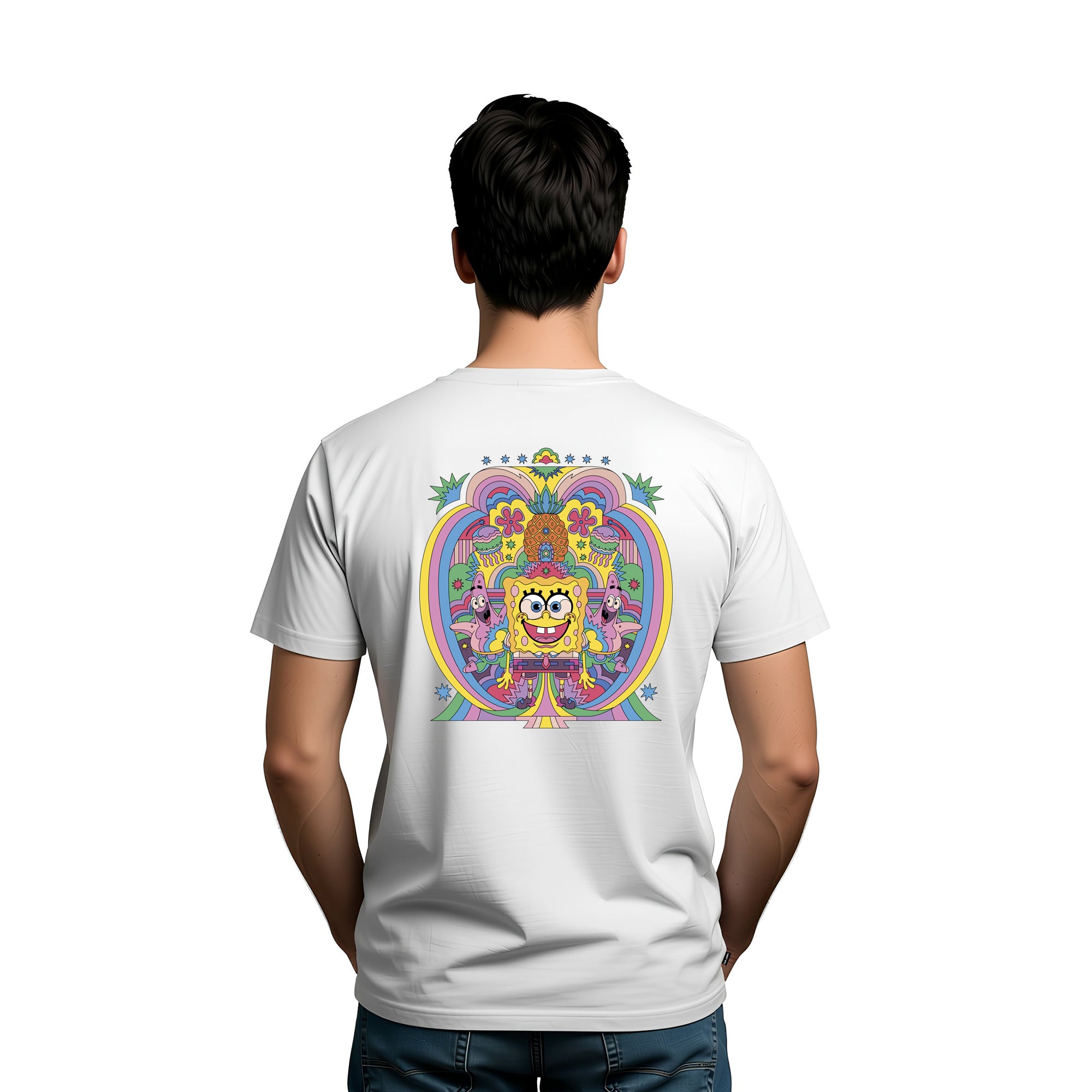 Playera Bob Esponja Hombre Mujer Blanco by Raul Urias