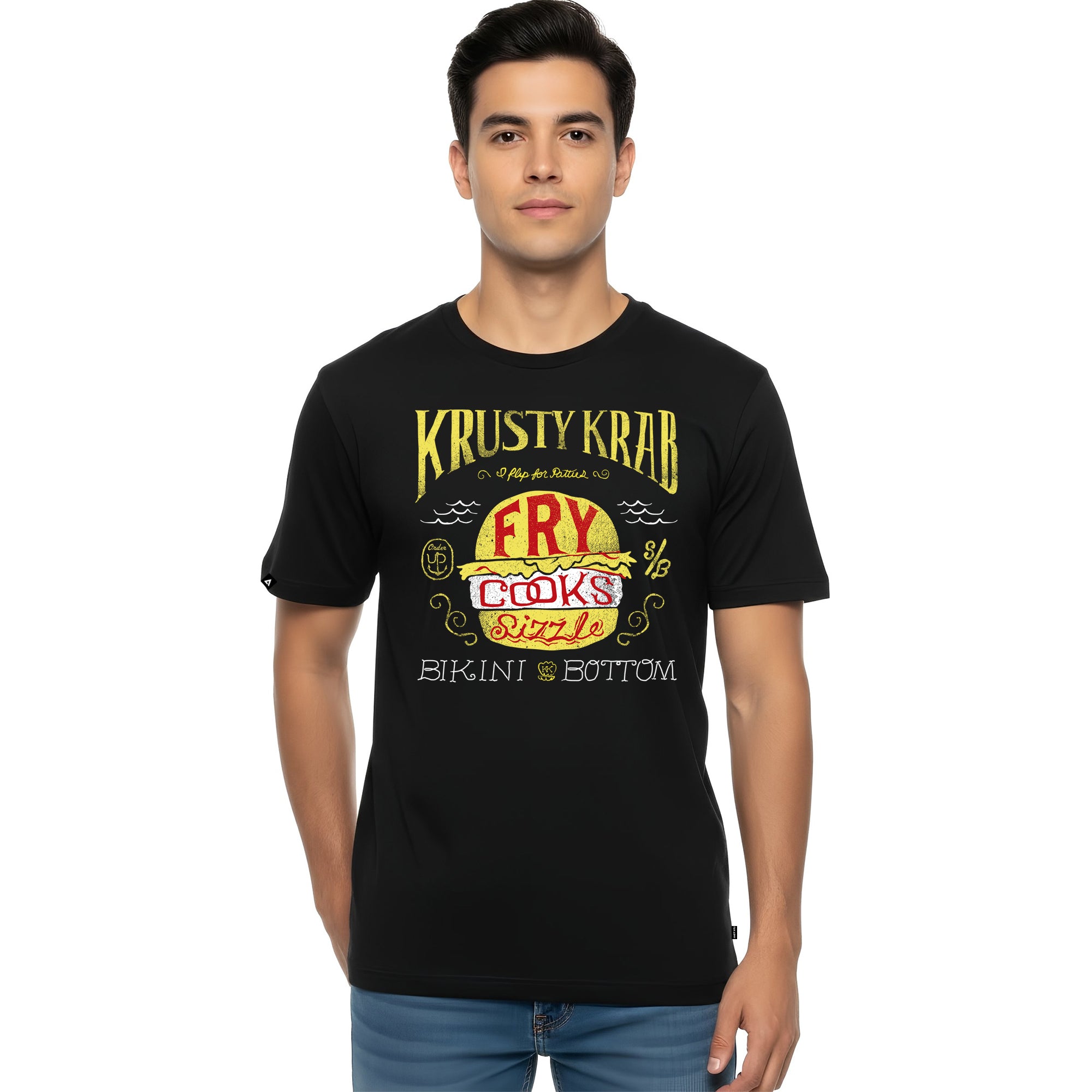 Playera Bob Esponja Hombre Mujer Negro Krusty Krab