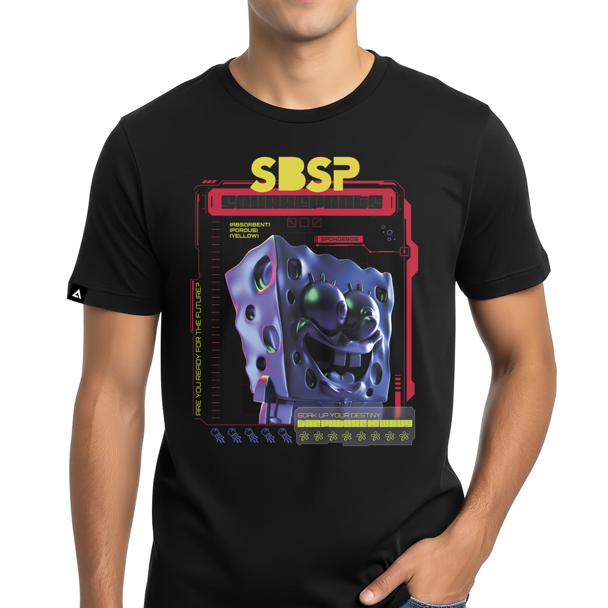 Playera Bob Esponja Hombre Mujer Negro SBSP