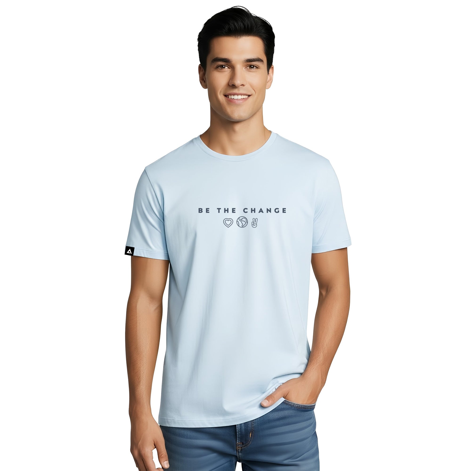 Playera Bob Esponja Hombre Mujer Azul Cielo Be the Change