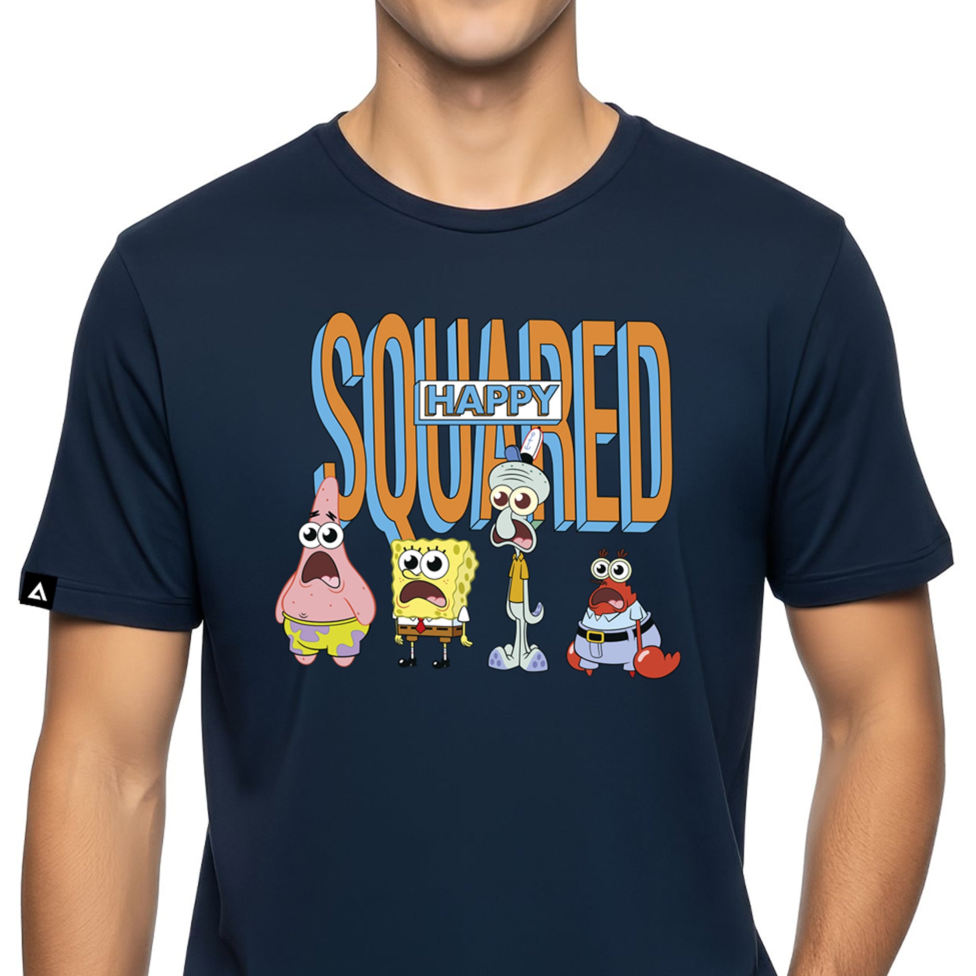 Playera Bob Esponja Hombre Mujer Azul Marino Squared