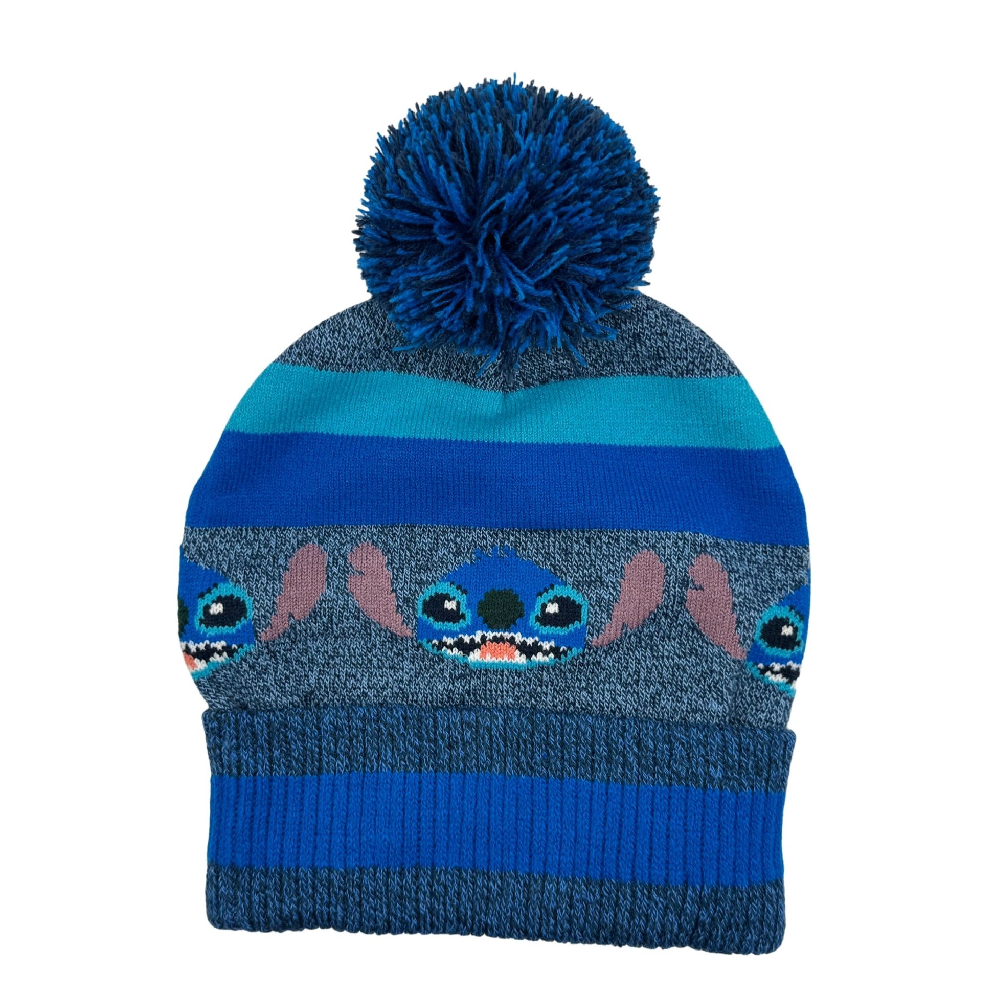 Set Gorro con Guantes Stitch Faces Azul Beanie Original - Fan Army