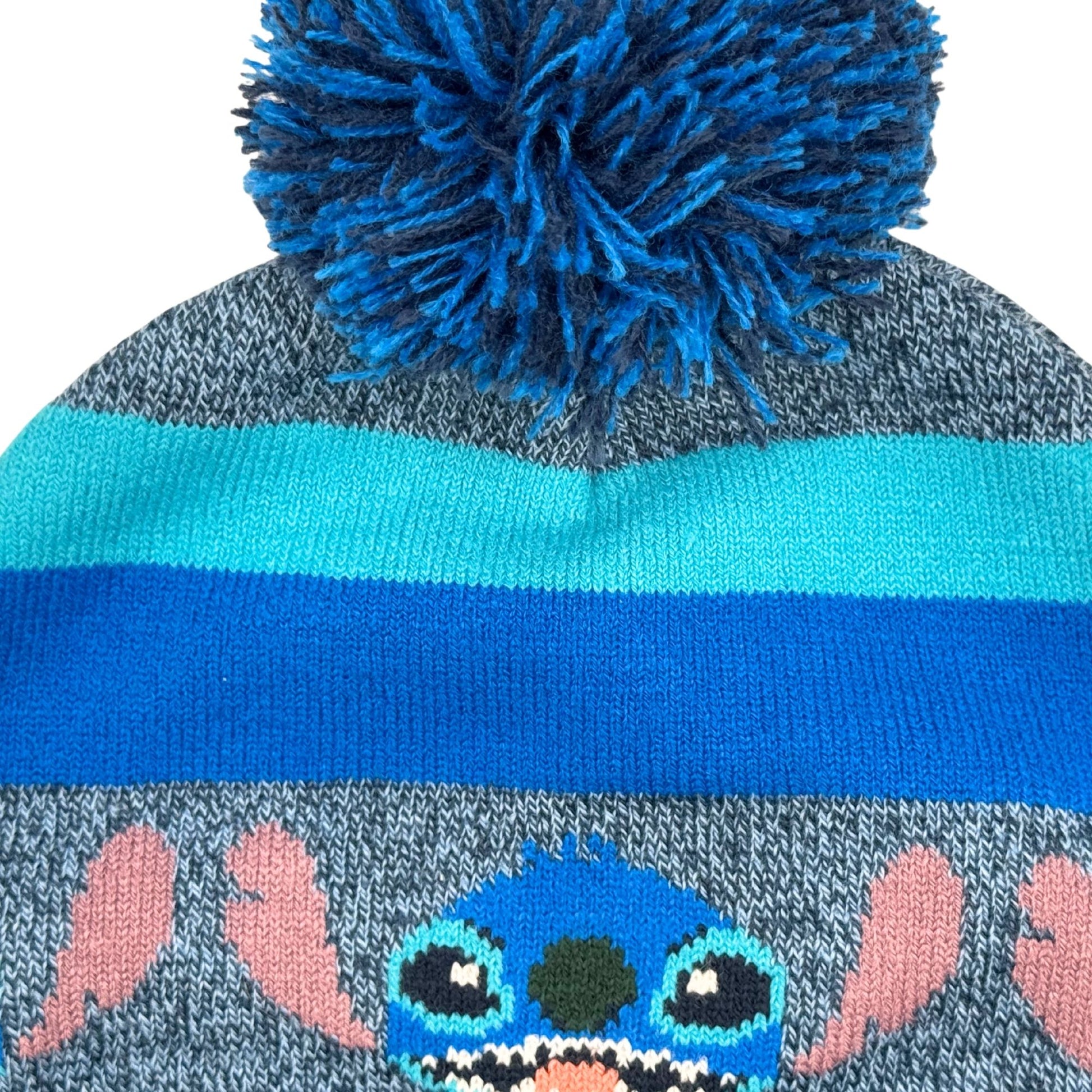 Set Gorro con Guantes Stitch Faces Azul Beanie Original - Fan Army