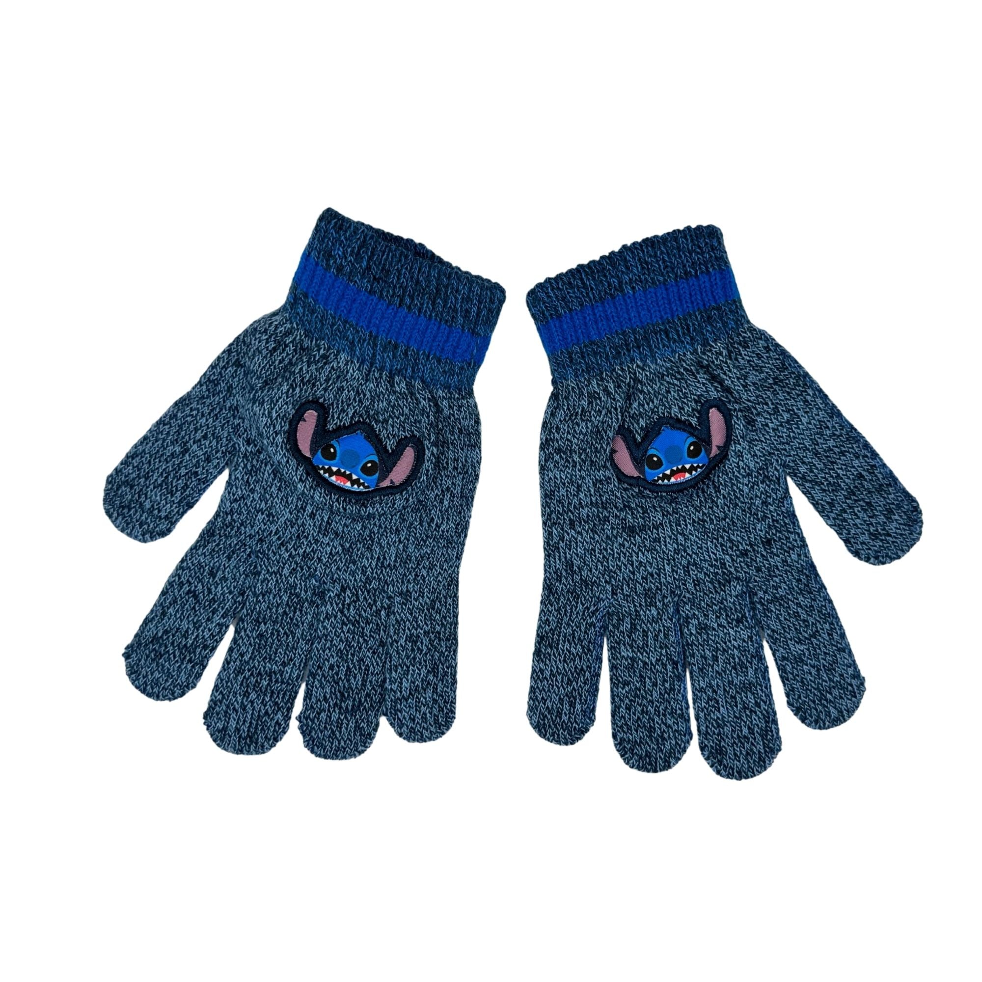 Set Gorro con Guantes Stitch Faces Azul Beanie Original - Fan Army